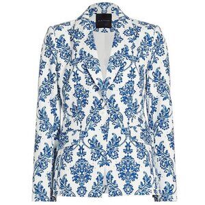 Elie Tahari Porcelain Paisley Slyvie Blazer White Blue Size 8 New w/Tag